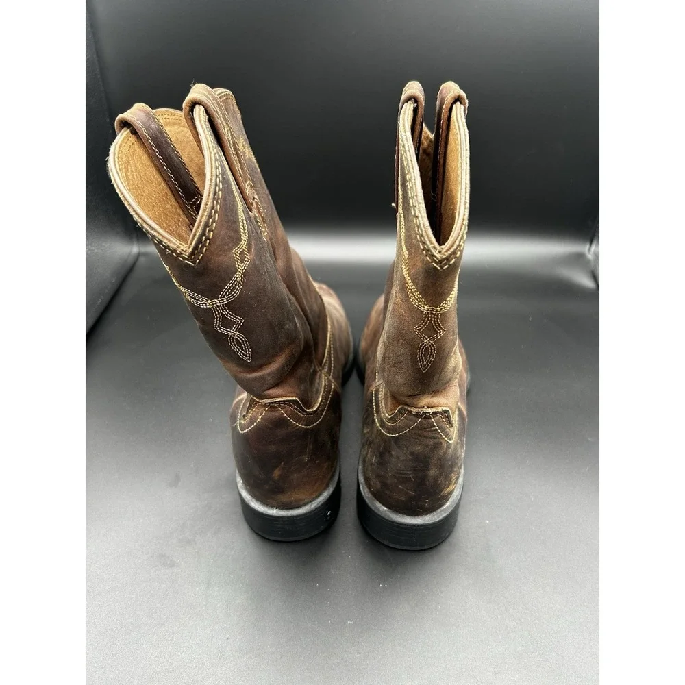 Ariat Heritage Roper Boots Men's 8 D Distressed Brown Leather Western 10002284 - Picture 3 of 8